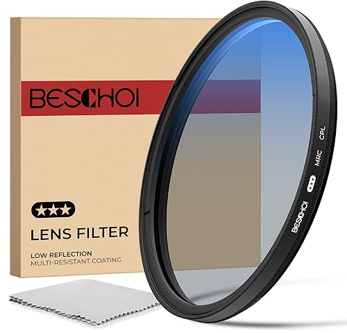 BESCHOI - Filtro Polarizzatore Circolare 49mm con Rivestimento Multistrato a 30 Strati per obiettivi 49mm (3 Stelle)