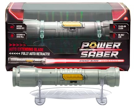 Power Saber Age 6+: Red | Auto Extending 30 LED Energy Blade | With Motion Based Light and Sound Effects | Recommended Ages 6+