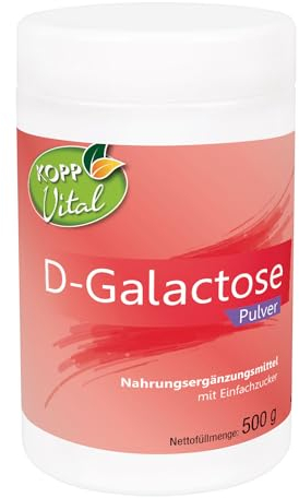 KOPP Vital® D-Galactose Pulver | 500 g | Nahrungsergänzungsmittel mit Einfachzucker | Hochwertige Qualität | 100% D-Galactose