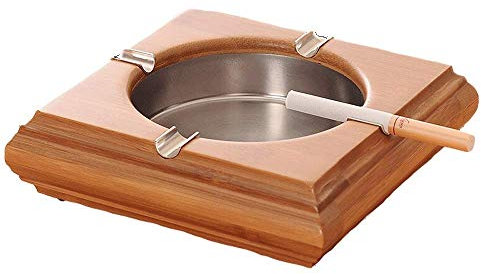 Cenicero de acero inoxidable, cenicero de acero inoxidable, para interior/exterior/hotel, fiesta, oficina, festival (color: beige-14,9 x 4 cm), tamaño: beige-14,9 x 4 cm
