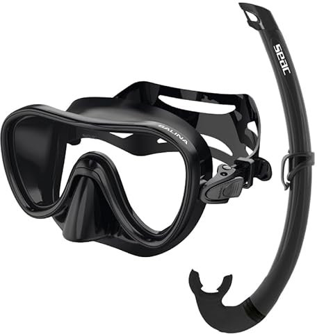 SEAC Set bis Salina Top, Set con Máscara Salina y Tubo de Esnórquel de Silicona para Adultos y Niños