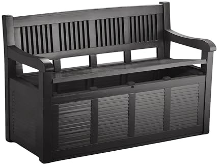 TOPCENT Truhenbank Salzburg, 130 x 60 x 85 cm in Anthrazit