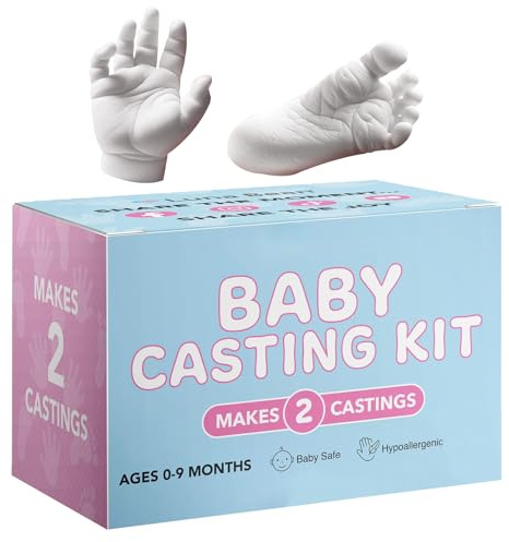 3D baby gjutningssats – hand- och fotavtryck gjutningssats – fotavtryck gjutningsset för jul första födelsedagen minnestid