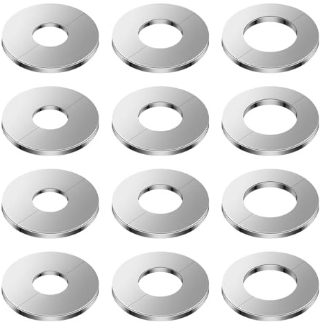 Set med 12 rostfria rosetter för rör 24/28/35 mm - rörklämmor i rostfritt stål - vattenmätarskydd - väggbeklädnad för kranar, värmerör, badrum, kök