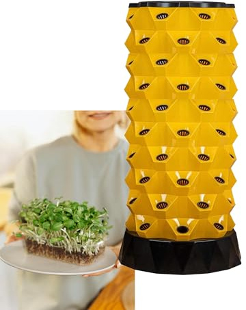 Torre de Cultivo hidropónico Vertical para jardinería Interior. de Cultivo aeropónico de 80 Orificios para Hierbas, Frutas y Verduras. Jardín hidropónico Vertical para Uso doméstico.