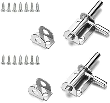 HERKINDNESS Pestillo Puerta de Acero Inoxidable, 2 Piezas Cerrojo Puerta Pequeño, Cerrojo Puerta Interior de 5 CM X 3 CM, Mini Pestillos para Puertas, para Puerta o Habitación, Muebles