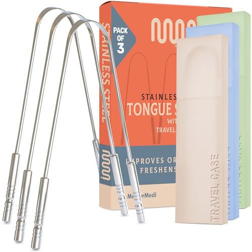 MasterMedi lengua raspador limpiador (conjunto de 3 (estuche de viaje))