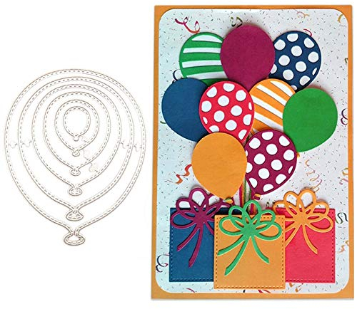 lilyshopingstore Metall-Stanzformen, Luftballons, Party, Festival, Einladung, Karten, Stanzschablonen für DIY, Scrapbooking, Album, dekorative Prägepapier, Kartenherstellung, 6 Stück