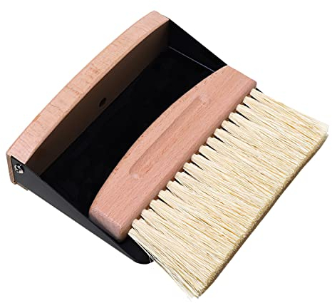 Tischbesen Besen und Kehrschaufel Set: Schaufel und Besen Set, Mini Kehrblech und Handfeger Besen, Handbesen mit Kehrschaufel Mini Besen Tischfeger Tischbürste Krümelbürste Kehrbesen Holz Bürsten