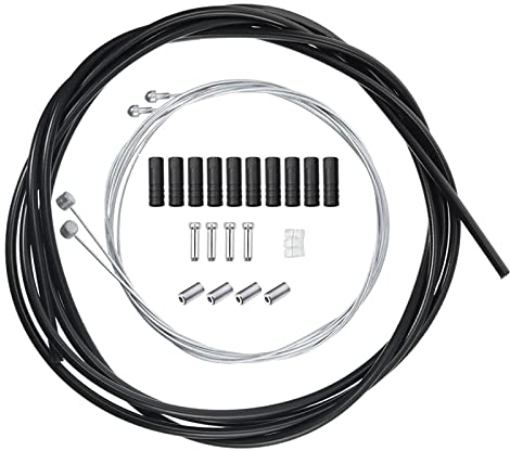 FANNAS 2 Sätze Bowdenzug, Universal Fahrrad Bremszug und Schaltzüge, Fahrrad Seilzug Set, mit Bowdenzug Endhülse Endkappen/O-Ring/Außenhüllenzug Schlauch, Fahrradteile Zubehör für Rennrad und MTB