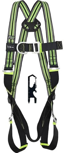 Kratos Safety Mune 3 Two-Point Safety Harness, Includes Multi-Tool with 5 Adjustment Buckles, PSA, EN 361