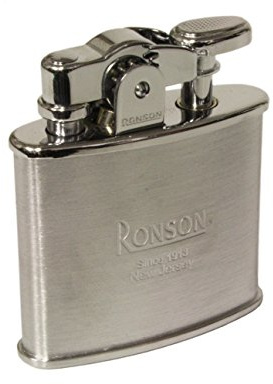 Ronson Accendino a benzina effetto selce nostalgia cromo spazzolato, R020026
