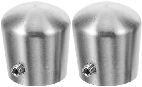 DOITOOL Handlauf-Endkappe 2 Stück Edelstahl Runde Handlauf-Endkappen Treppenstufen -Endabdeckung beschläge (Schwarz)