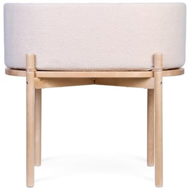 CHILDHOME, 2 in 1 Babywiege, 0-6Monate, Birkenholz und Teddymaterial, Kindertisch, Aktivitätstisch 6Monate bis 6Jahre, Inklusive Matratze, Sicher, Teddy Ecru