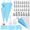 48 Pièces Douille Patisserie Kit, avec 31 Pieces Douille Patisserie, 10 Pieces Poche a Douille Patisserie, 2 Adaptateurs, 3 Grattoir, DIY Poche Douille Patisserie Kit pour Décoration