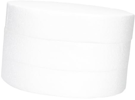 LALAFINA 3 Pezzi Disco in Schiuma Bianco Rotondo per Artigianato e Decorazioni Torta, Cerchio in Schiuma per Composizioni Floreali e Progetti DIY Creativi