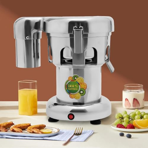 Spremiagrumi elettrico commerciale da 370 W, spremiagrumi centrifugo per frutta e verdura, spremiagrumi a freddo per impieghi gravosi, adatto per negozi di tè al latte, bar, succhi di frutta e verdura