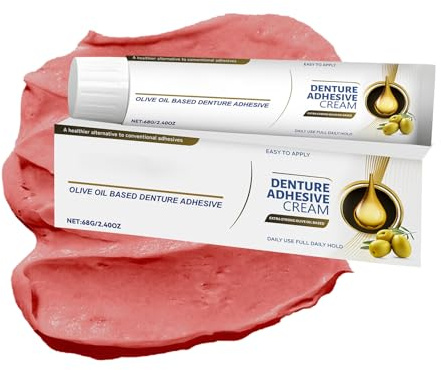 Crème adhésive pour prothèses dentaires - 68 g - Maintien sûr - Étanche - Pour la mâchoire inférieure - Port de nuit - Soin des appareils dentaires