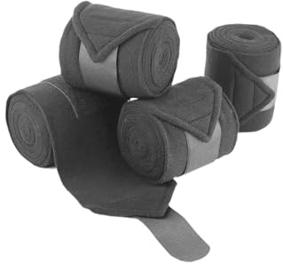 perfk 4 Vendajes para Patas de Caballo, Suaves y Transpirables, para Entrenamiento de Salto y equitación, Gris