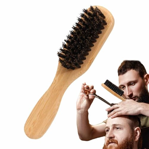 Spazzola per capelli con setole di cinghiale, raddrizzatore per barba da