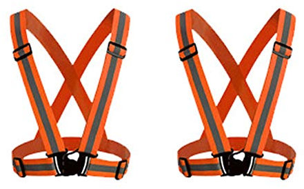 HYCOPROT Gilet di Sicurezza Riflettente per Adulti/Bambini, Giacca da Lavoro Regolabile ad Alta visibilità, Gilet, Attrezzatura Sportiva ad Alta visibilità, Confezione da Arancione