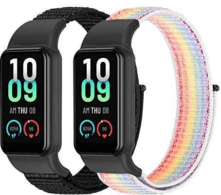 Tiptops Nylonband kompatibla med Band 7 armband, ventilerande bekväm flätad justerbar nylon sport solo loop ersättningsarmband för band 7 kvinnor män