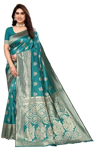 Sugathari Dam Banarasi Saree Pure Kanjivaram silke sari mjuka nya damer 2023 designkläder Pattu Sarees senaste bomullsfest sari kollektioner med blusstycke för bröllop sadi (PARI 63 NY VIN), Rama
