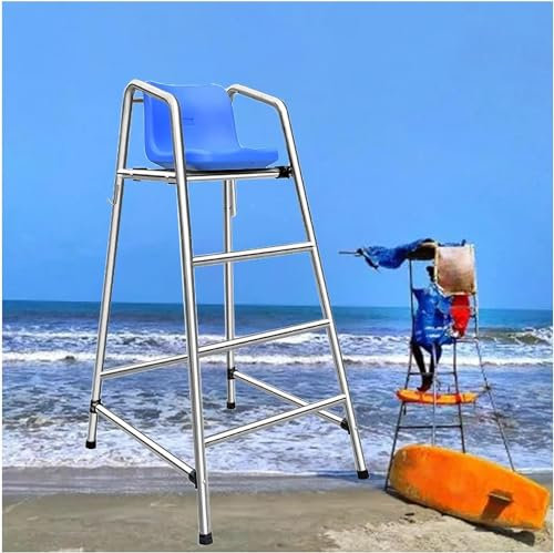 AviiSo Escalera para Piscina Elevad Taburete de observación para salvar vidas en la piscina de la playa, Silla de árbitro desmontable de acero inoxidable para exterior/interior, Carga 660 libras(Size:
