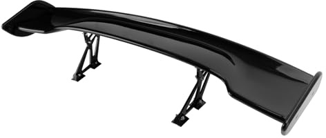 Artudatech spoilervinge 145 cm (57 tum) universell racing GT-stil nedtryckningskraft bagageutrymme glansig svart