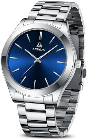 LN LENQIN Relojes Hombre Acero Inoxidable Impermeable Reloj | Reloj Analógico de Cuarzo para Hombre Minimalista Luminoso Fecha Negocios Casual Diseñador Reloj de Hombre
