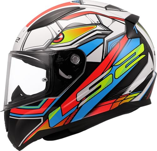 LS2, Casco Moto Integrale RAPID II XDRON Gloss White Neon Orange, S