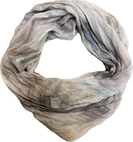 J26 ränder silke loop regnbåge gradient sommar vår halsduk förlopp silke enfärgad rund halsduk tubhalsduk stola lätt 2025 ny, G taupe, one size