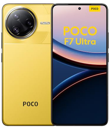 Xiaomi POCO F7 Ultra - Smartphone de 12+256GB, Cámara Triple de 50 MP con OIS, Pantalla de 6,67 2K Flow AMOLED 120 Hz, Snapdragon 8 Elite, Hypercharge 120W, Amarillo (Versión ES)