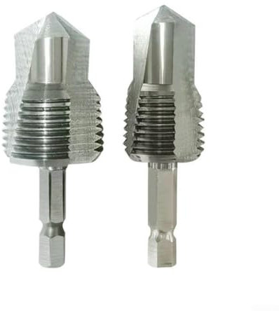 Punta per trapano filettata 3 in 1 a tre lame, punta per trapano filettata a tre lame, strumenti per la riparazione di tubi dell'acqua, per la riparazione di tubi (25 mm)