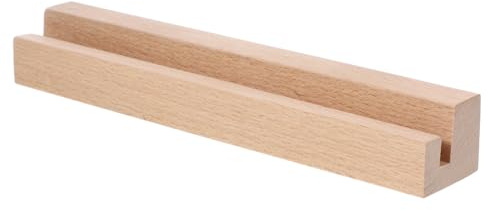 Angoily Support de carte mémo en bois avec fente pour calendrier de table, photos, notes, stable, élégant, décoration de bureau, aspect bois naturel pour le bureau et la maison