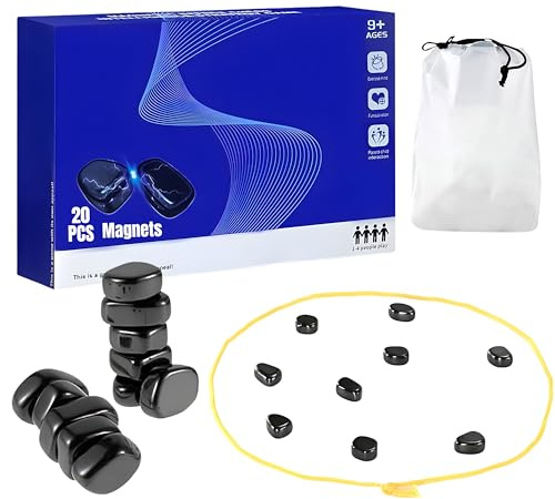 Evapure Magnetic Chess Game with 20 Magnetic Stones, Portable Strategy Table Game for Travel, Camping, Family Play & Outdoor Use – Seamless Gaming Experience for Picnics & Parties
