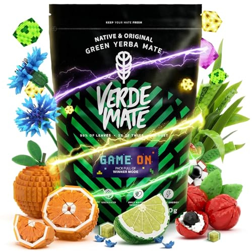 Verde Mate Yerba Mate Tea Game On 400g – Air-dried, Unsmoked, Without Stems or Powder, Energy Drink Flavour from Brazil
