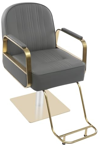 YIEMJS Frisörstol, frisörstolar, 360° roterbar, 14 cm, justerbar höjd, hydraulisk barberstol, användarstol 150 kg bärkraft, frisörstol för skönhetssalong, frisörsalong tatueringsstudio