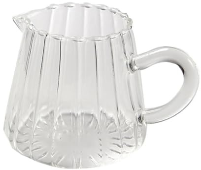 FOMIYES Bricco in Vetro per Latte 150ml Resistente al Caldo e Freddo Design Trasparente Unico per Bar e Feste in Famiglia