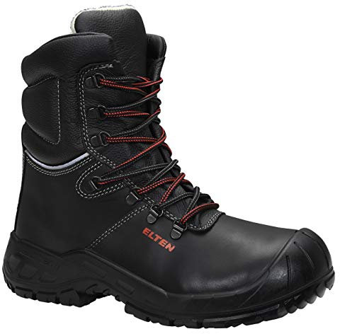 ELTEN Sicherheitsschuhe Renzo Winter S3S CI, Damen und Herren, Leder, Stahlkappe, leicht, robust 50, Schwarz
