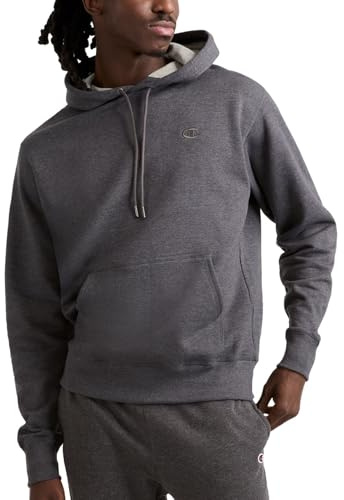 Champion Men's Powerblend Pullover Hoodie, Granite Heather, XL