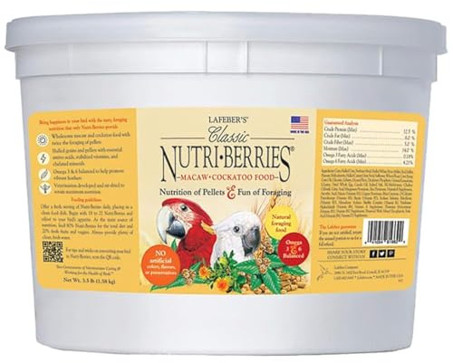 Lafeber's Classic Nutri-Berries for Macaw / Cockatoo 3.5 lb. Tub