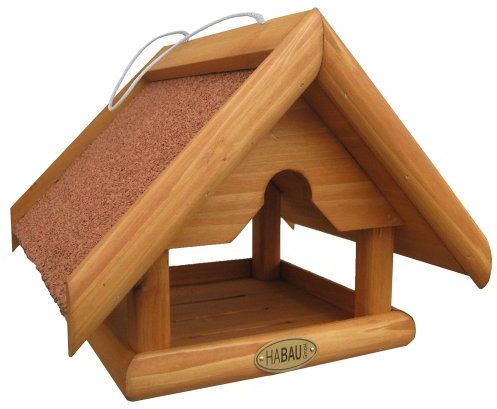 HABAU Futterhaus Bergfink - Vogelhaus für Wildvögel mit Kordel zum Aufhängen