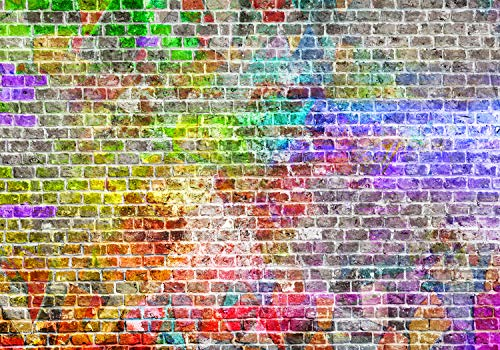 decomonkey Fototapete selbstklebend Steinwand Stein 392x280 cm XXL Selbstklebende Tapeten Wand Fototapeten Tapete Wandtapete klebend Klebefolie Steinoptik Ziegel Steinoptik Ziegelstein bunt
