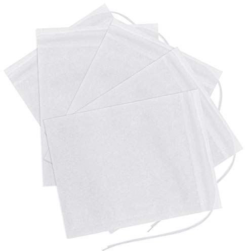 NATUCE 100Pcs Sachets Filtre à Thé Jetables,Sachets de Thé Vide avec cordon, Sachet de thé en papier, non blanchi, pour thé en vrac, Herbes, thé et café, 6 cm x 8 cm