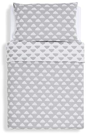 Snüz Baby Bettwäsche Set, Kinderbettwäsche 100 x 120 cm & 40 x 60 cm - Cloud Nine Wolkendesign, Bettwäsche Kleinkind, Atmungsaktive Jersey-Baumwolle, Langlebig, Passend zur SnüzKot-Bettdecke