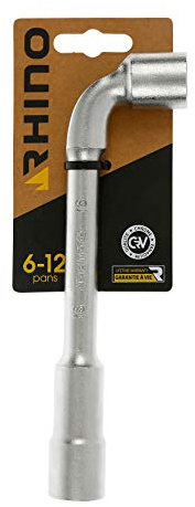 RHINO - Clés tubulaires et à pipe, Clé à pipe débouchée 16 mm - Diamètre 16 mm - Empreinte 6/12 pans - Fabriqué en Acier (Chrome Vanadium) - Garantie à vie - Plusieurs tailles disponibles