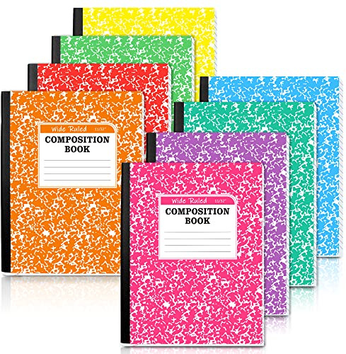 feela 8 Pack Composition Notebooks, Pastel Colour 25X19cm College Ruled Lined Exercise Notebook,Soft Cover B5 Journal Notebooks for Work, Travel Journals for Note Taking, Writing, School Supplies