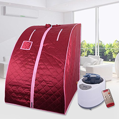 XUANYU Mobil mini ångbastu hembastu värmekabin sittbastu bastukabin familjebastu bärbar bastuspa 6 färgvarianter, ca 76 x 88 x 99 cm (röd)