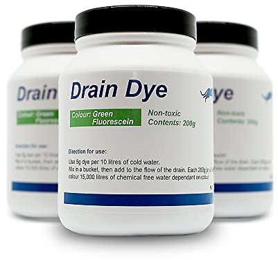 Tinte trazador para detección de fugas 200 gr - Tinte para la detección de fugas piscina - liquido detector fugas (Verde) Tiñe el agua, tinte para el agua,- CON FLUORESCINA